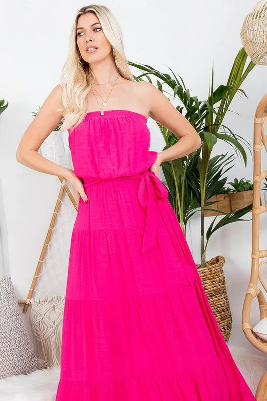 Rose Red Flowy Maxi Dress