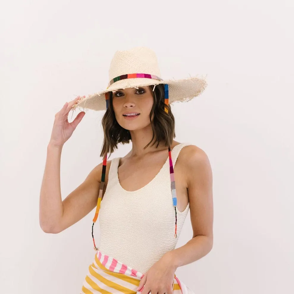 Rosita Wide Brimmed Palm Fringe Hat