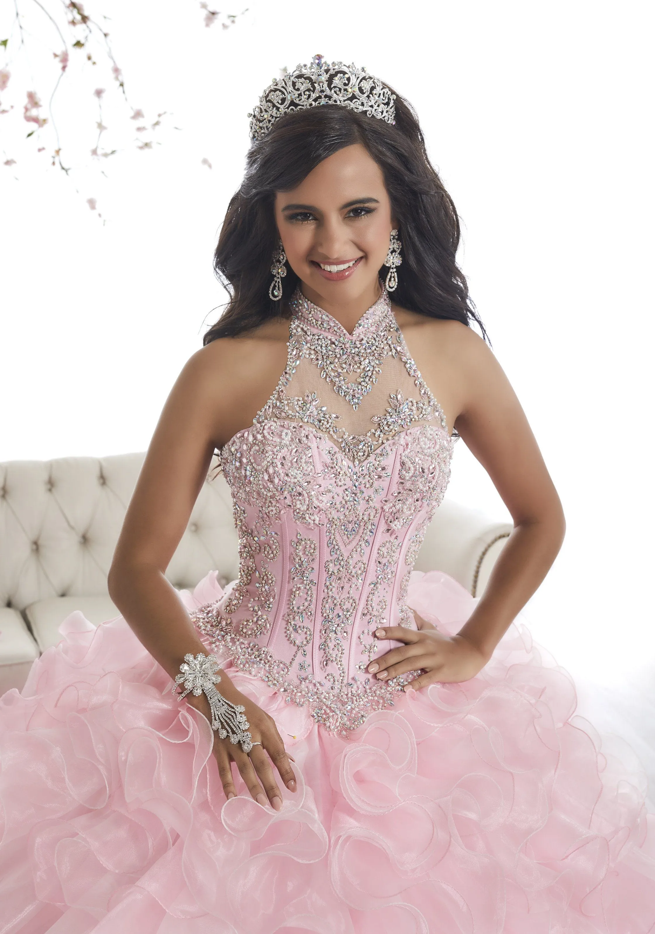 Ruffled Illusion Quinceanera Dress by House of Wu 26871