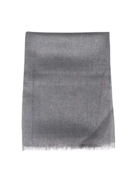 Silk Cashmere Lurex Scarf in Lead