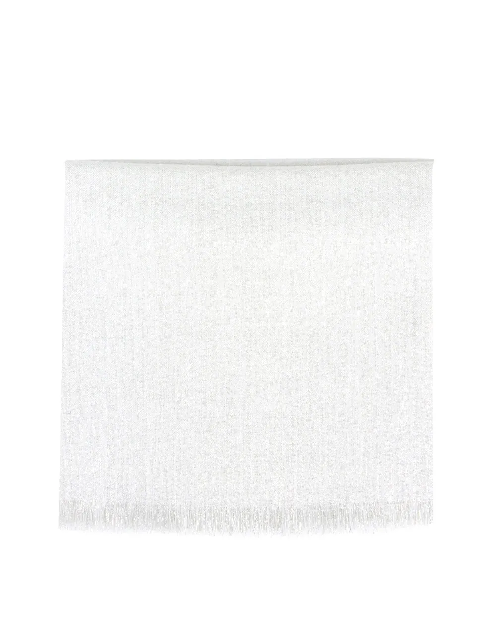 Silk Cashmere Lurex Scarf in White