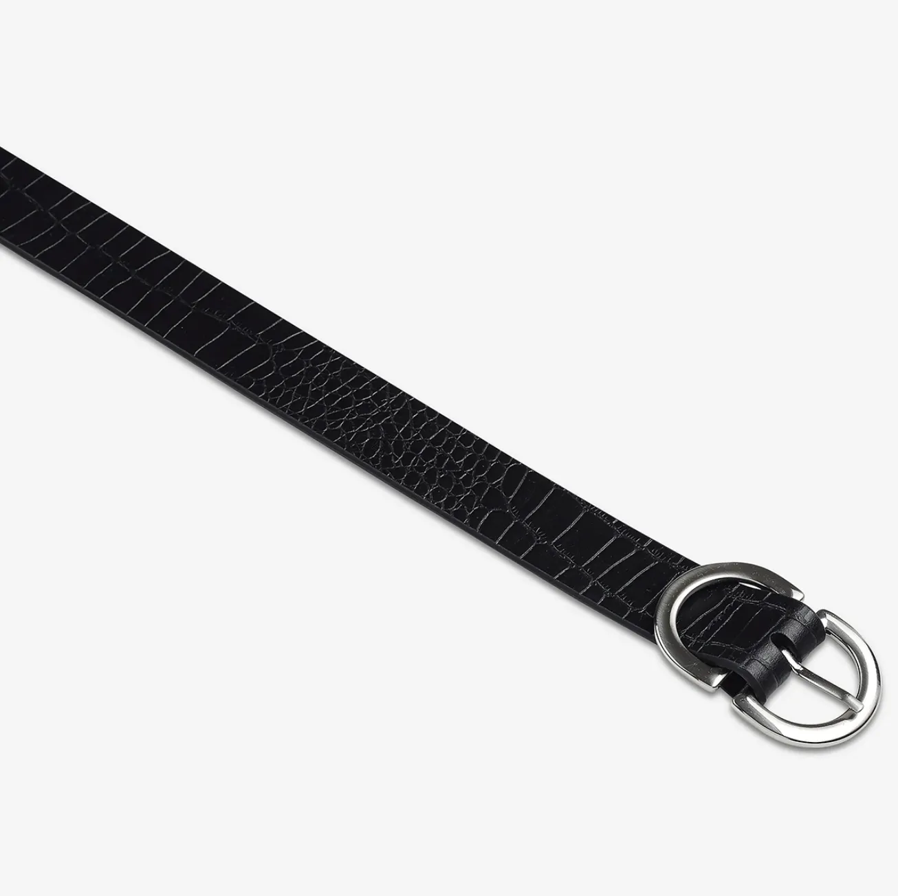 Status Anxiety - In Reverse Belt, Black Croc/Silver