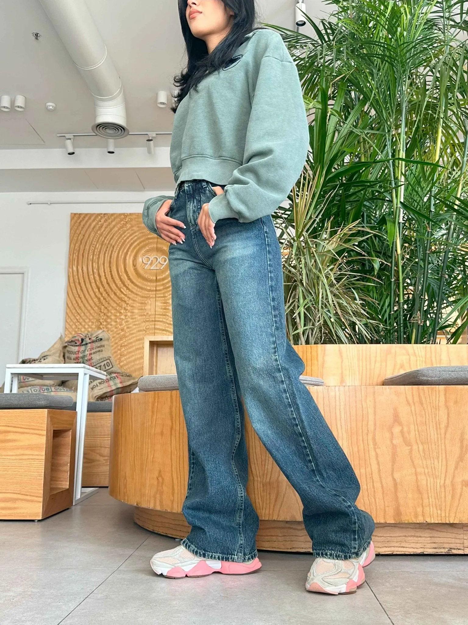 Straight Leg - Mid Vintage Blue Green Jeans.