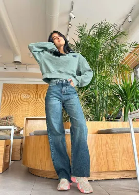 Straight Leg - Mid Vintage Blue Green Jeans.