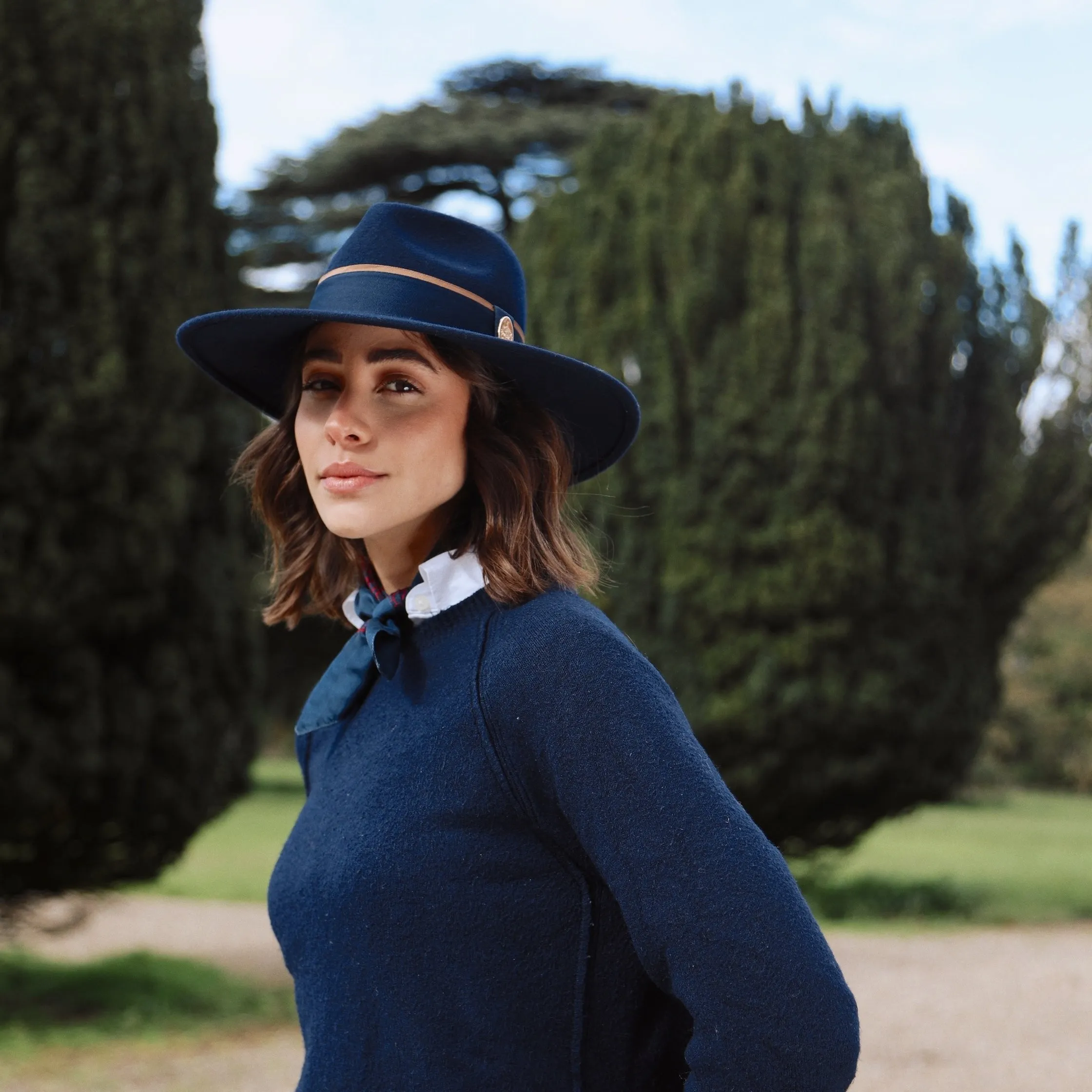 The Oxley Fedora in Navy