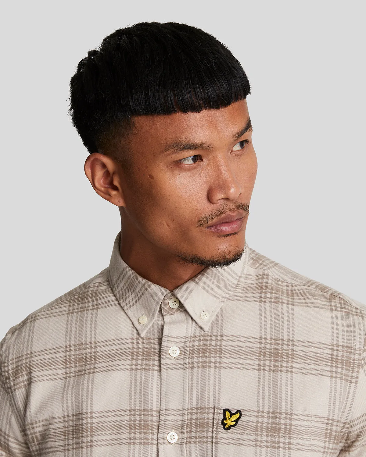 Tonal Check Flannel Shirt