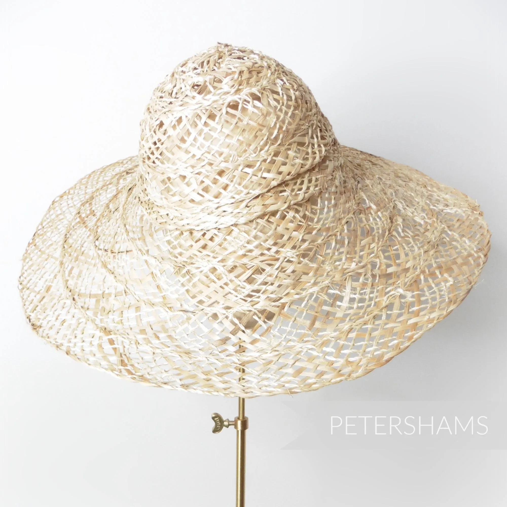 Twisted Jute & Strip Straw Capeline Hat Body - 12"