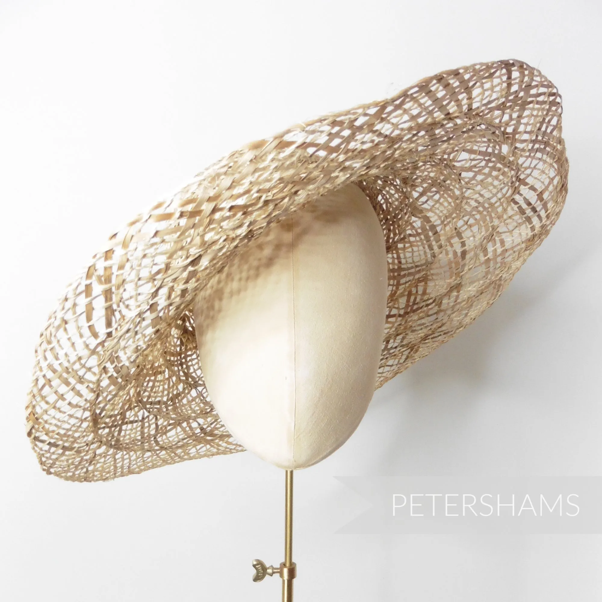 Twisted Jute & Strip Straw Capeline Hat Body - 12"