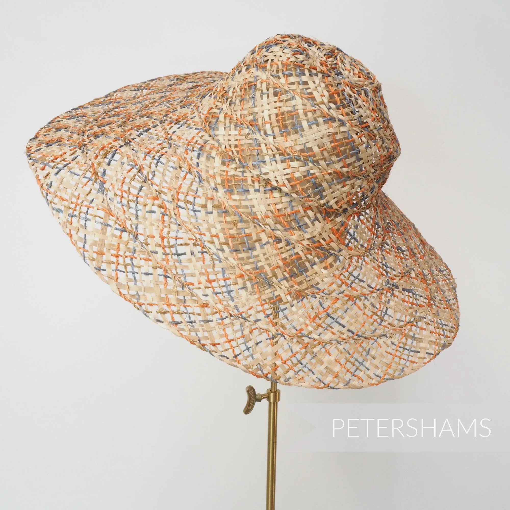 Twisted Jute & Strip Straw Capeline Hat Body - 12"