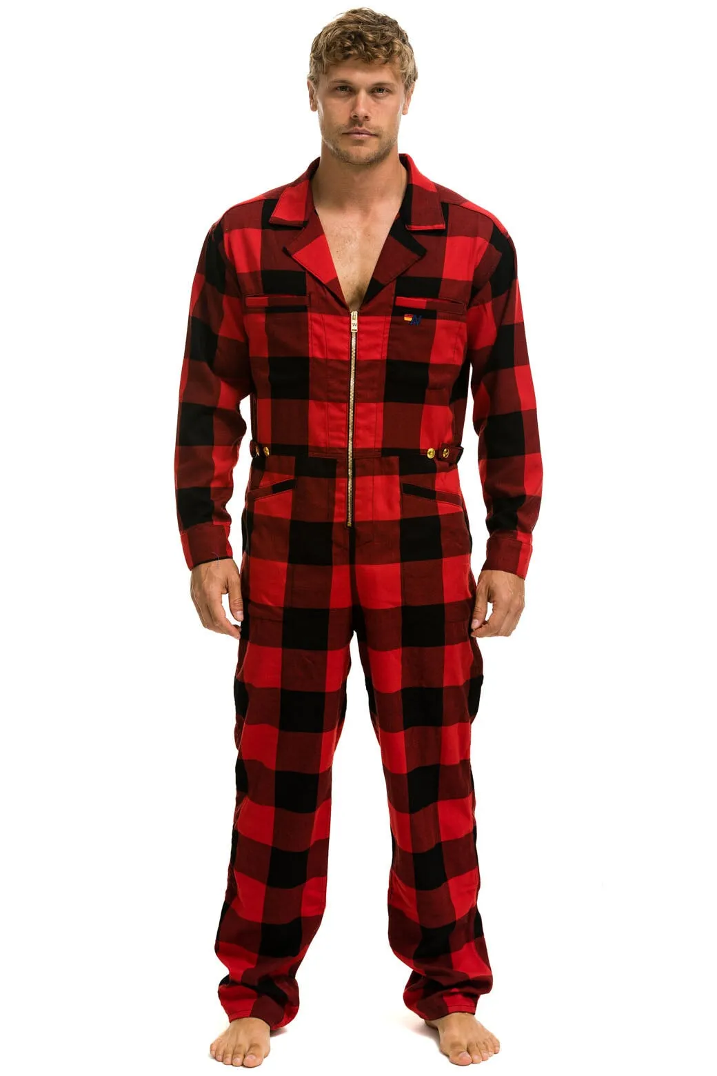 UNISEX PLAID FLIGHT SUIT - BUFFALO PLAID