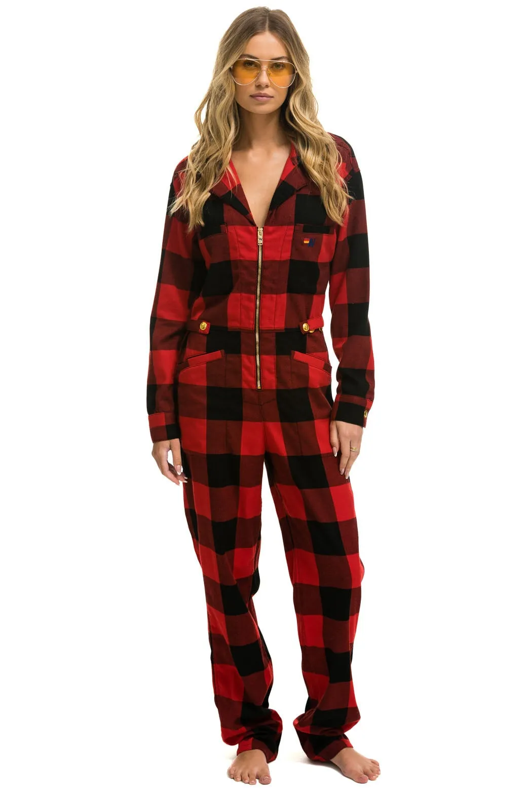 UNISEX PLAID FLIGHT SUIT - BUFFALO PLAID