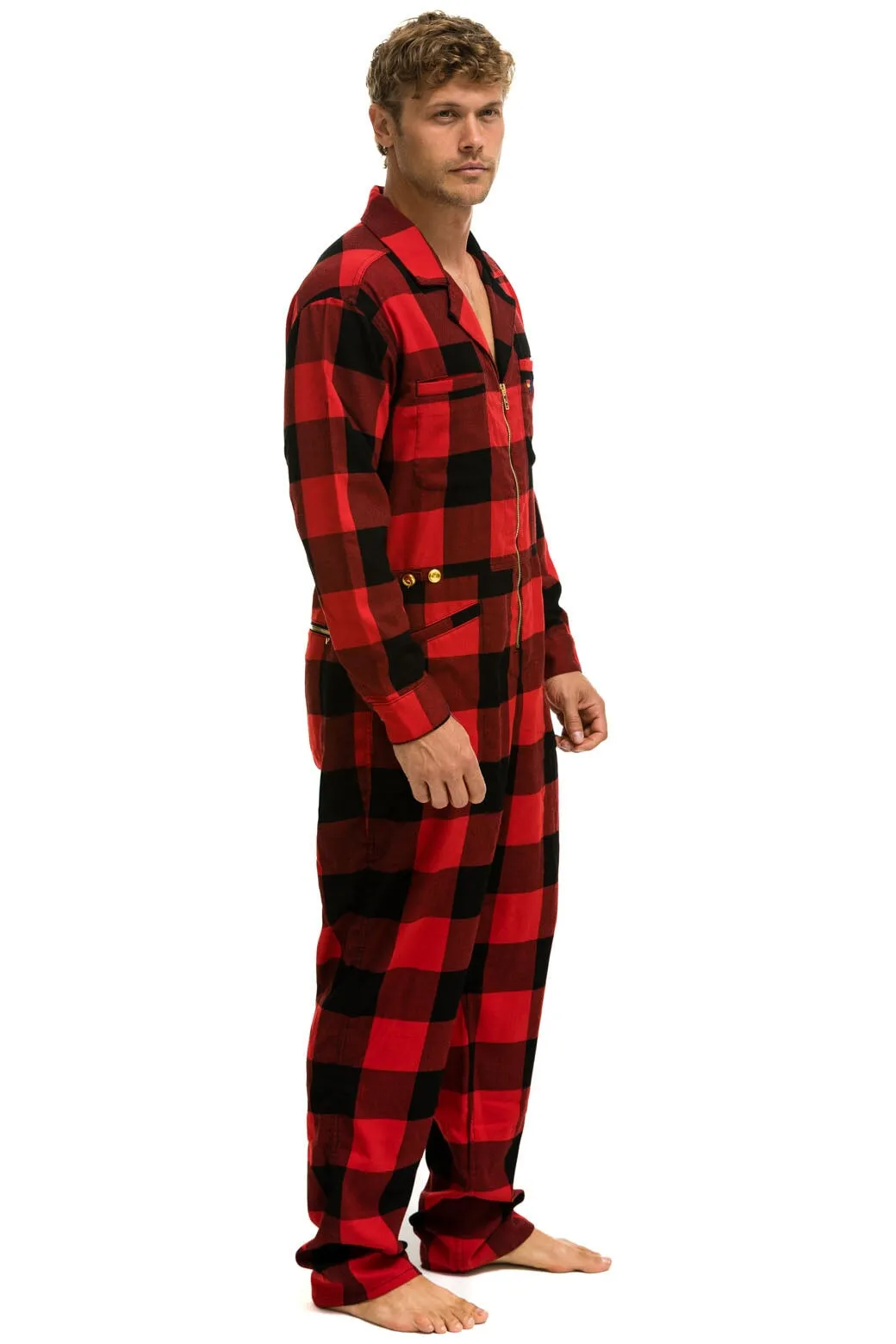 UNISEX PLAID FLIGHT SUIT - BUFFALO PLAID