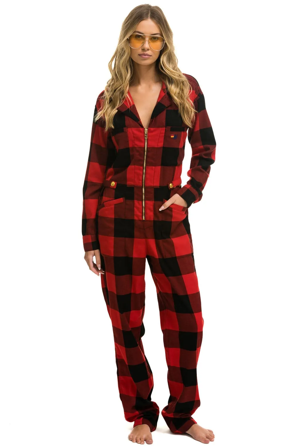 UNISEX PLAID FLIGHT SUIT - BUFFALO PLAID