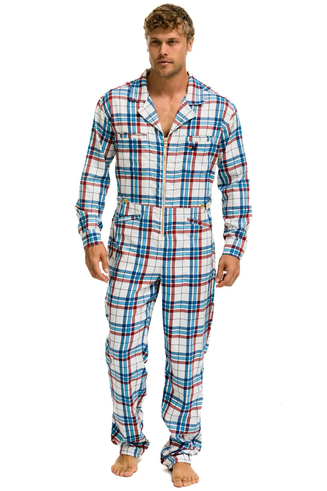 UNISEX PLAID FLIGHT SUIT - MONTAUK PLAID