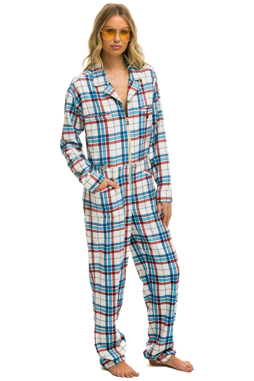 UNISEX PLAID FLIGHT SUIT - MONTAUK PLAID