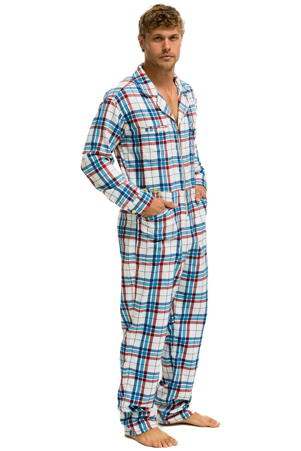 UNISEX PLAID FLIGHT SUIT - MONTAUK PLAID