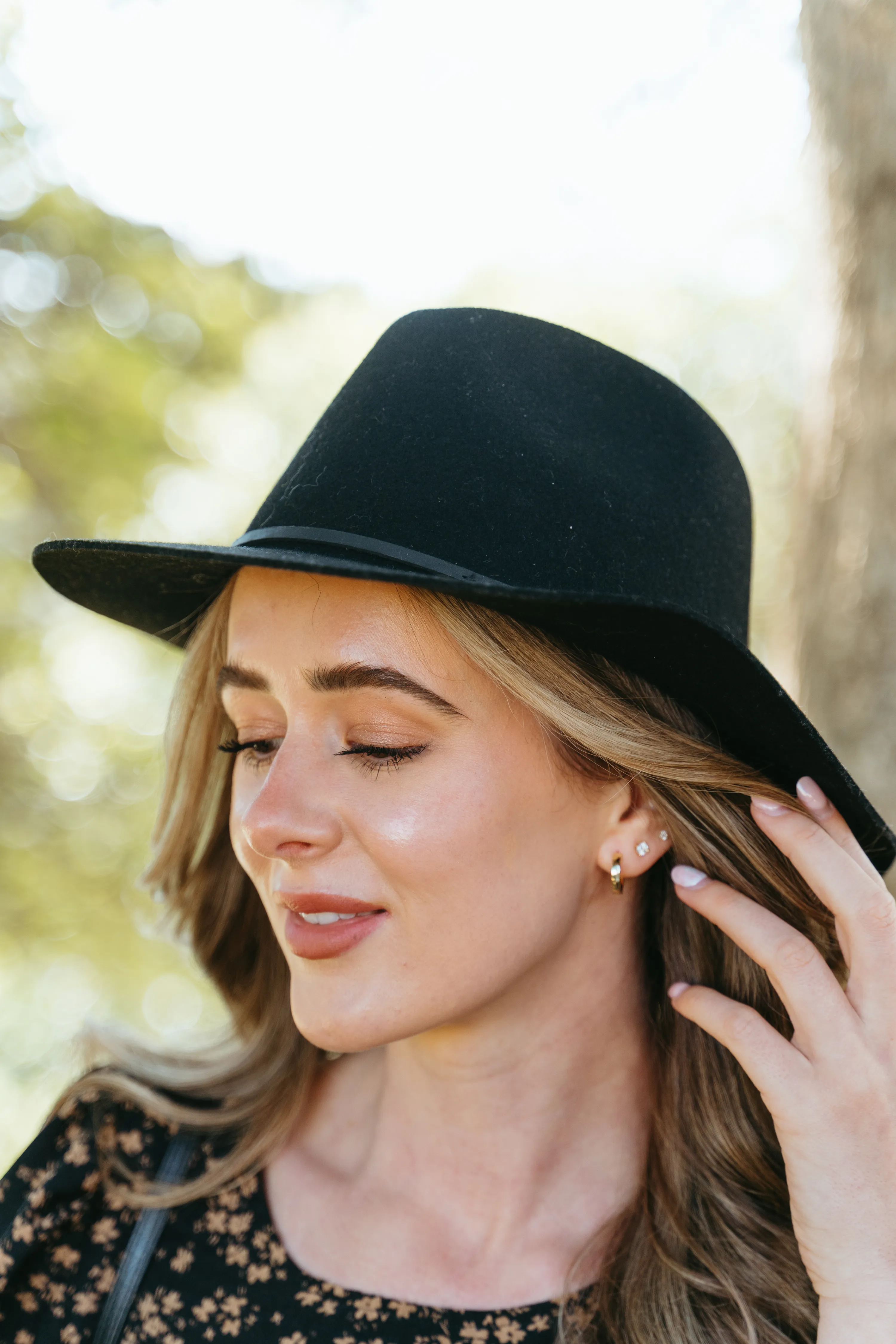 Wesley Fedora Black Wool Felt Hat