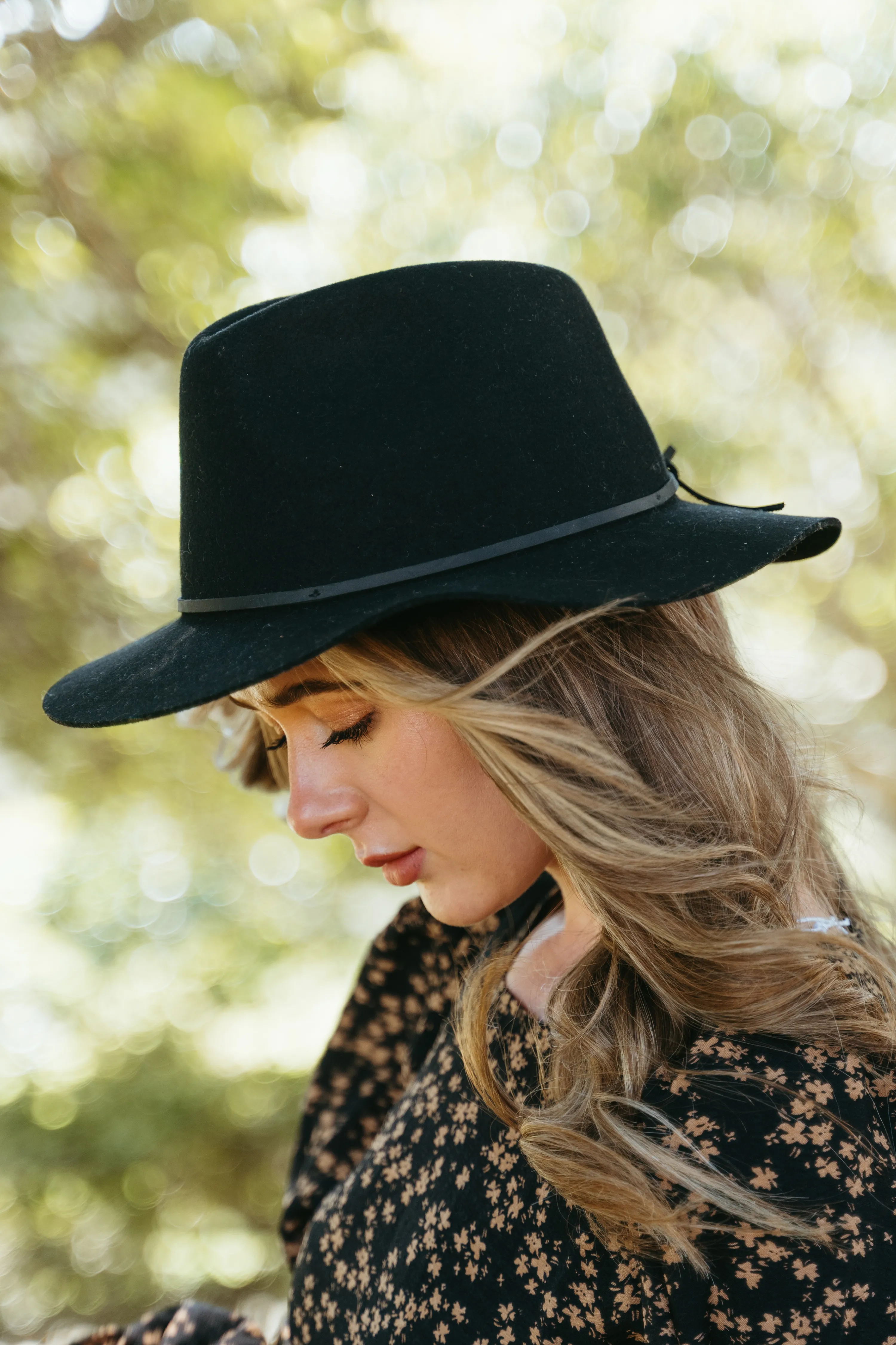 Wesley Fedora Black Wool Felt Hat