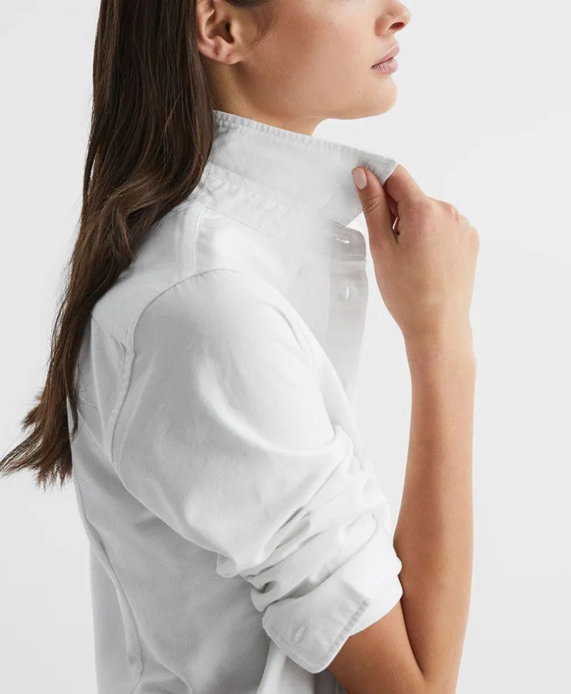 White Oxford Shirt - Navy (Women)