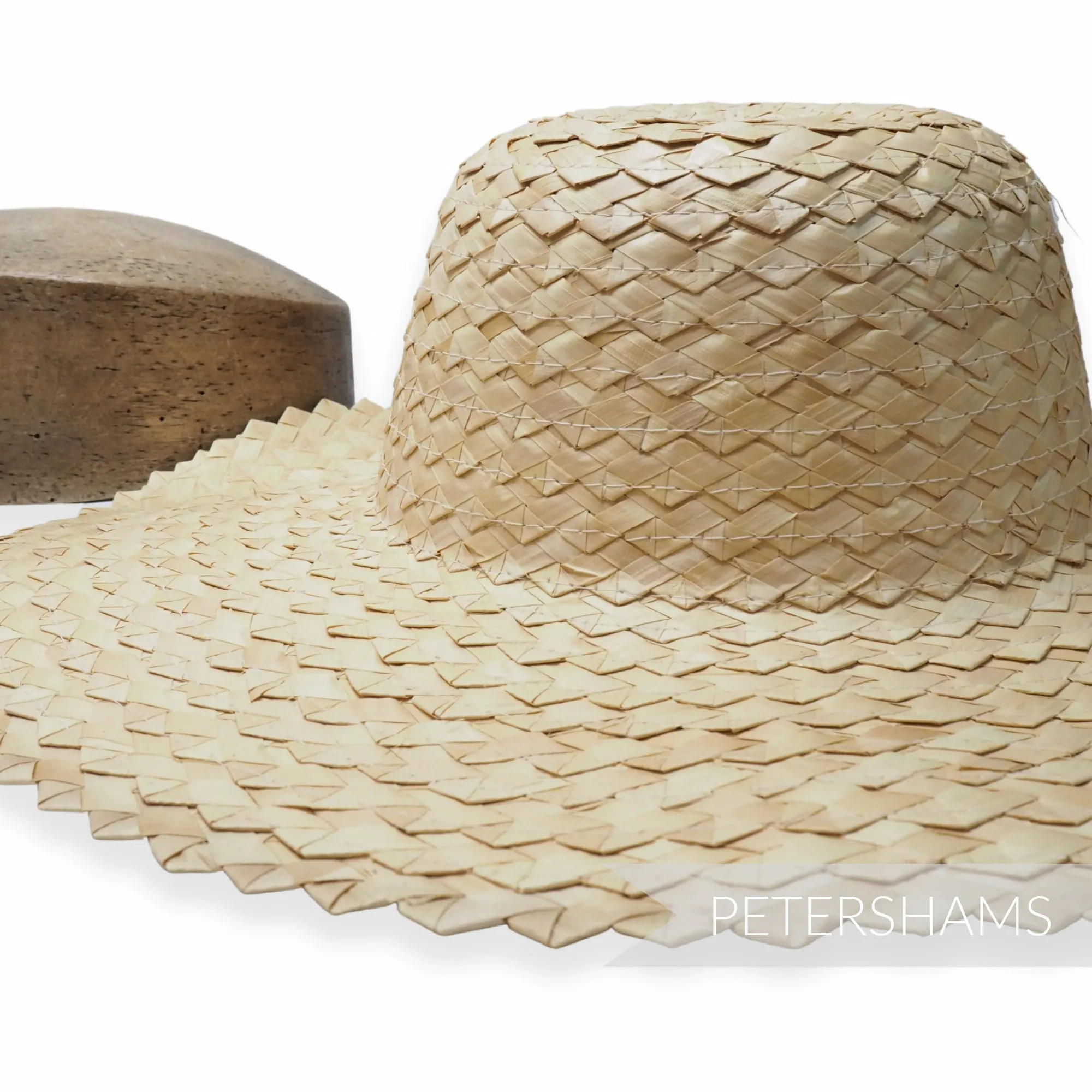 Zig Zag Natural Straw Capeline Hat Body - 11"